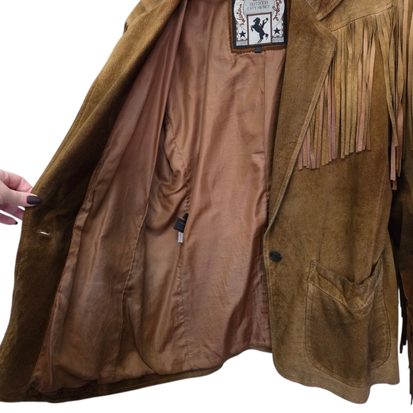 Winlet Western Cowgirl Vintage Fringe Leather Jacket - damaged see pics - Picture 6 of 16